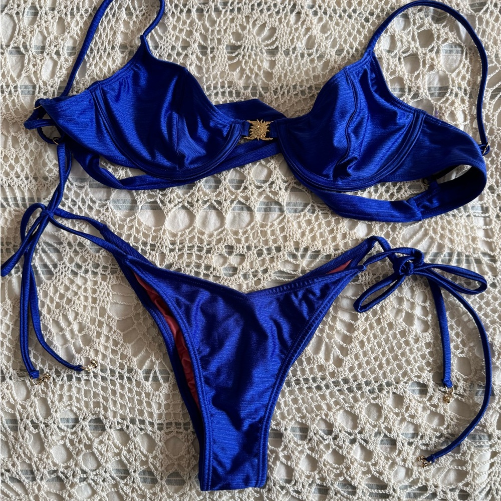 Voight Ariel V- kini top and bottom in blue